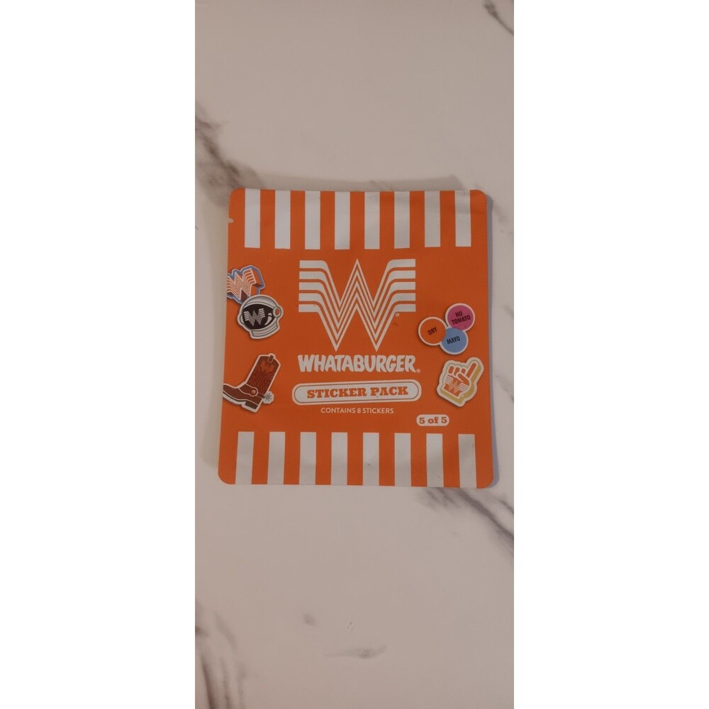 Whataburger Sticker Pack 5 of 5 Collectible 2026 Kids Meal Toy 8 Stickers Sealed